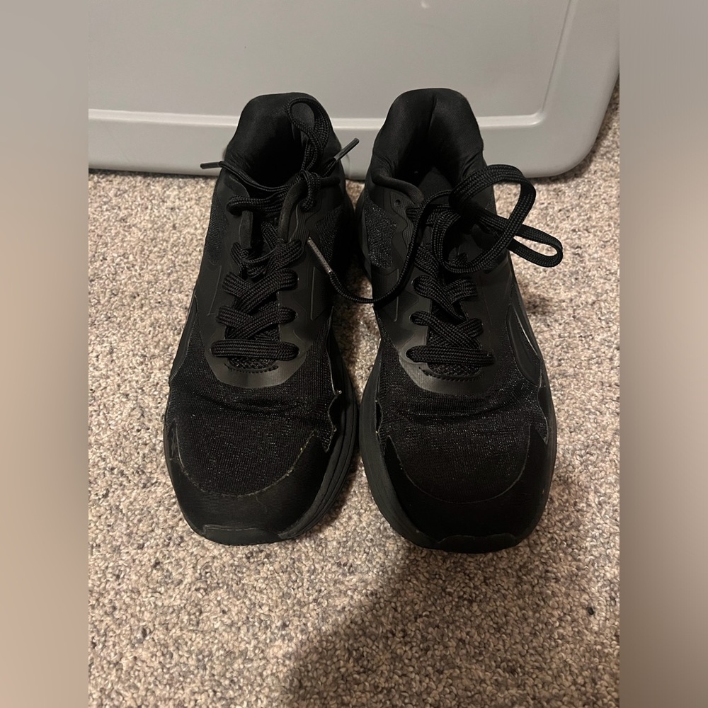 Women’s All-Black Reebok Lace-Up Sneakers - Size 7